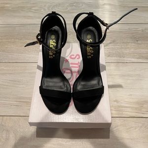 Lulus Elsi Suede Black Heels